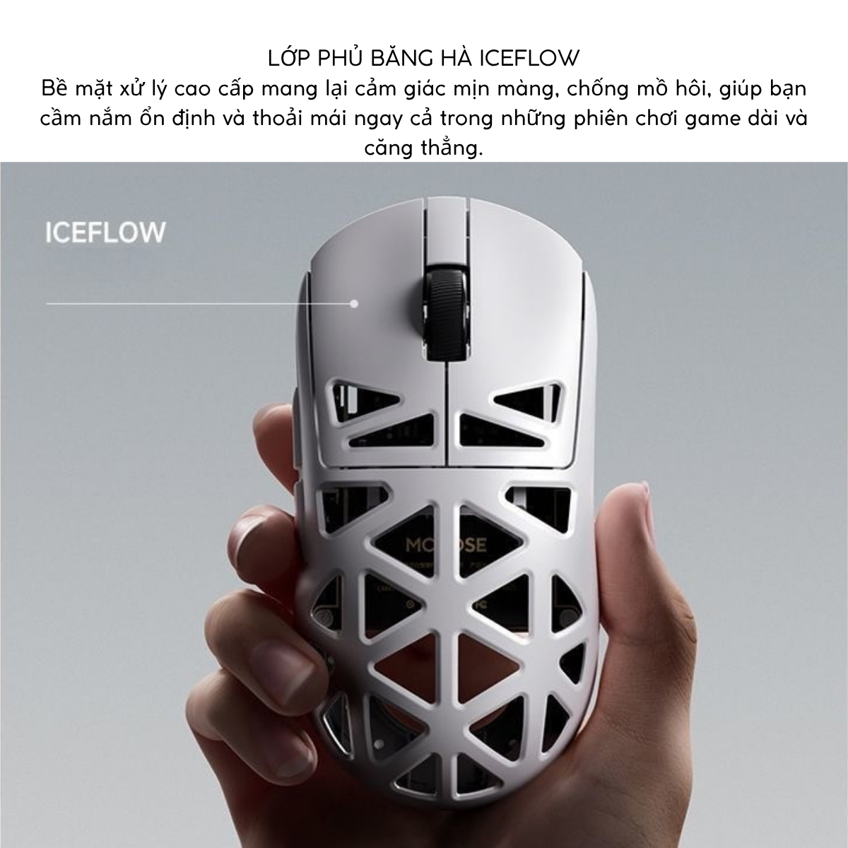 Chuột Gaming Không Dây MCHOSE A7X ULTRA PAW 3950 TI - Realtek Chipset - 500mAh - 53g ICEFLOW Glacier Coating - Wired 8K + Wireless 8K