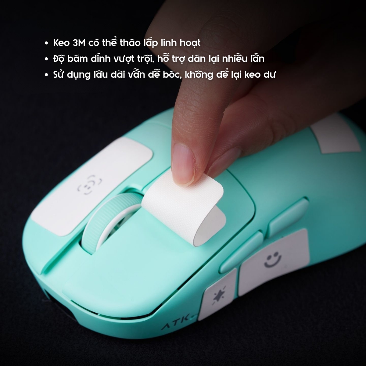 Grip Tape ATK Cho Chuột Gaming – Băng Dán Chống Trượt Esports, Bản Esports Cao Cấp, Thấm Mồ Hôi, Tái Dán Nhiều Lần