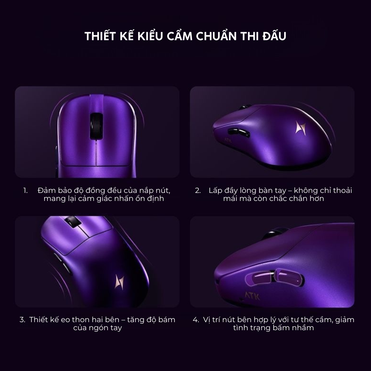 Chuột Gaming Không Dây ATK Duckbill Ultra PAW3950 Ultra, Nordic 54H20, 8000Hz