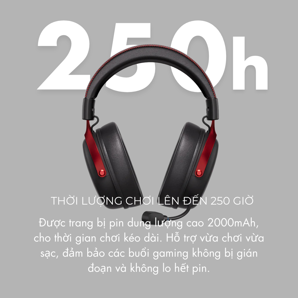 Tai Nghe Gaming Không Dây MCHOSE V9 Pro – 7.1 Surround, Pin Trâu 250H, Mic AI Chống Ồn