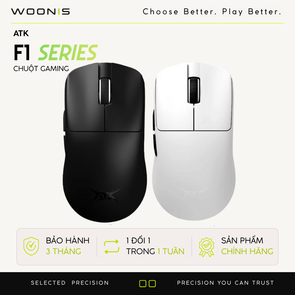 Chuột Gaming Không Dây ATK F1 Pro / Promax / Ultimate / Extreme