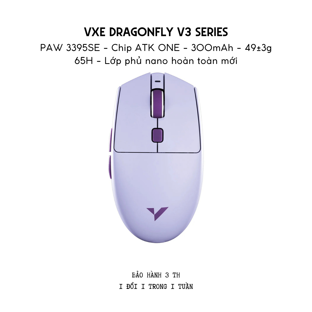 Chuột Gaming Không Dây Siêu Nhẹ VXE Dragonfly V3 Series