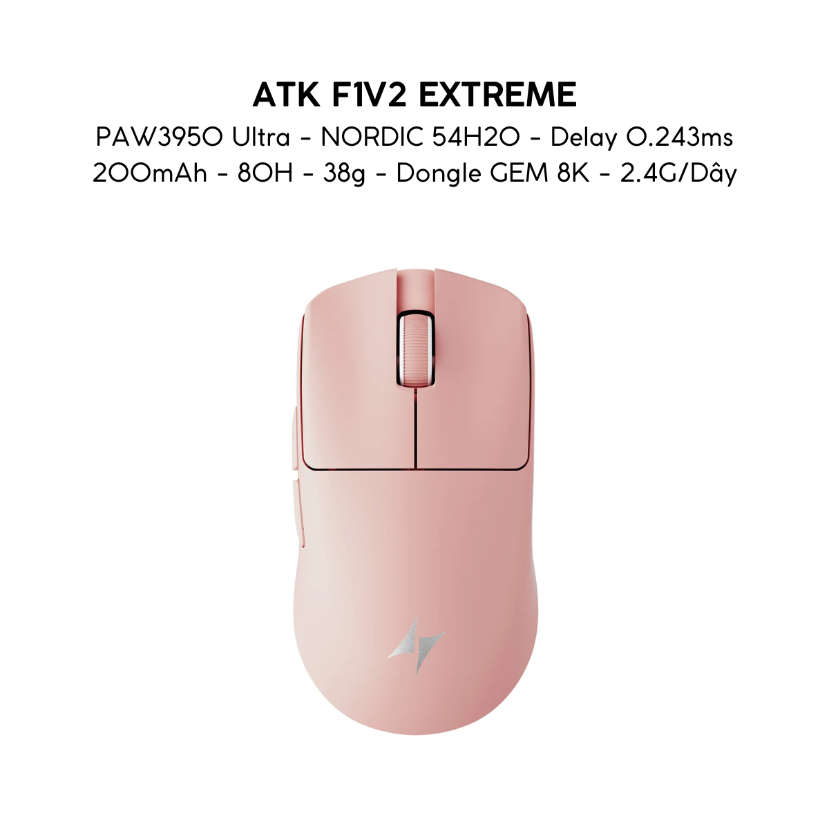 VGN ATK F1 V2 Series - Chuột Không Dây Nhẹ 38g, Cảm Biến PAW3950 Ultra, Polling Rate 8000Hz - Hiệu Suất Đỉnh Cao Cho Game Thủ