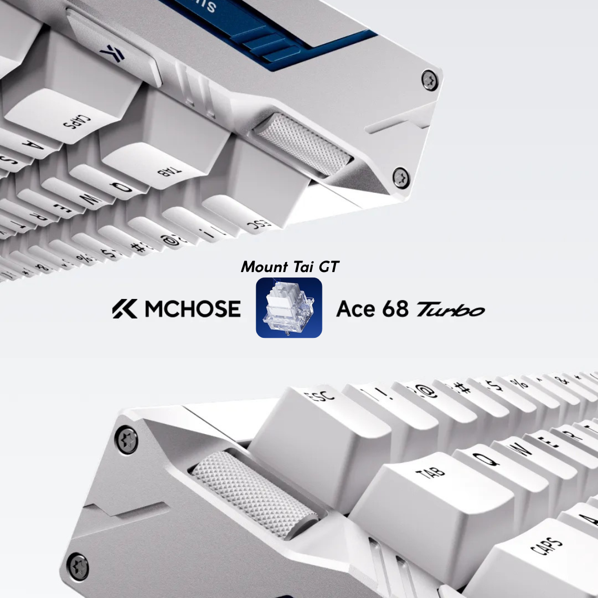 BÀN PHÍM GAMING HE MCHOSE ACE 68 TURBO, Polling Rate 16K, Độ Chính Xác 0.001mm, Scan Rate 256K, Độ Trễ 0.06ms, RGB 16.8 triệu màu, Hỗ Trợ Music Rhythm 2.0