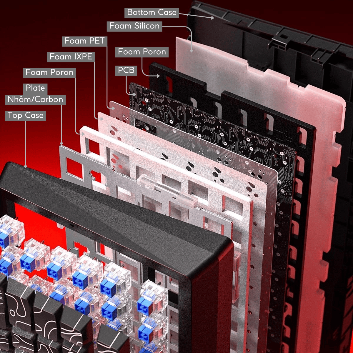 Bàn Phím Gaming HE Leobog A80RT, Pin 8000mAh, RT 0.01mm, Polling Rate 8K, Scan Rate 32K, RGB 16triệu màu