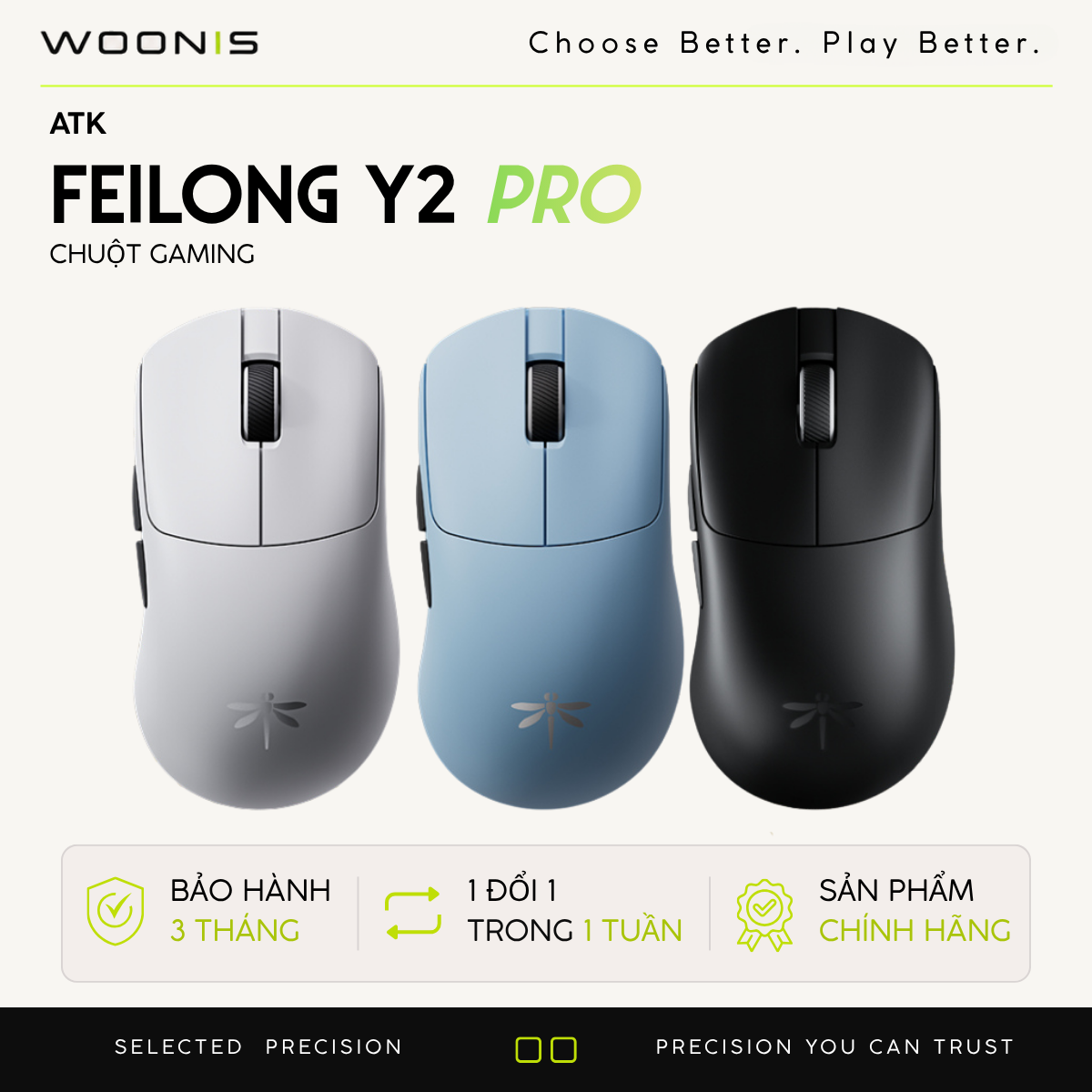 Chuột Gaming Không Dây Siêu Nhẹ VGN Feilong Y2 Pro – Cảm biến PAW3950, Switch Quang học Omron, Receiver 8K