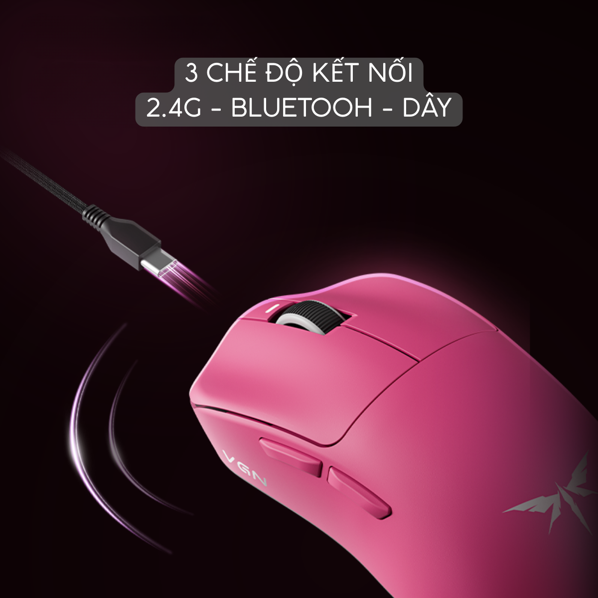 Chuột Gaming Không Dây VGN Dragonfly F1 SE Siêu nhẹ 57g, Cảm biến PAW3911, Chip CX52850E, 12000 DPI, Pin 600mAh