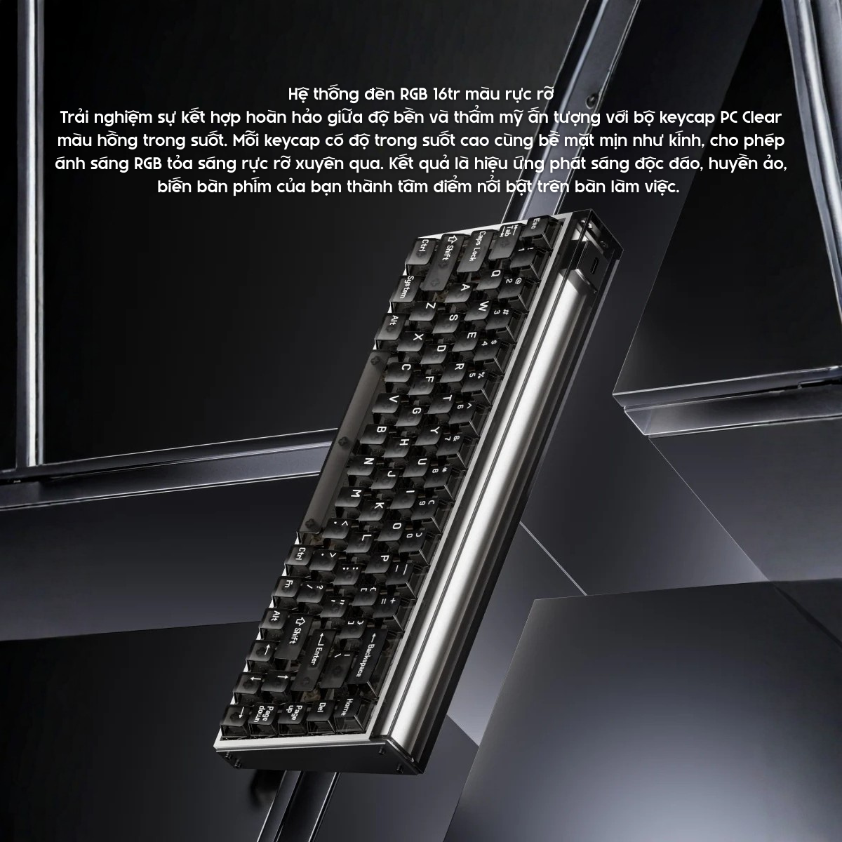 Bàn Phím Gaming HE MELGEEK MADE 68 PRO+ RT 0.01mm, Polling Rate 8K, Scan Rate 16K, Delay 0.125ms, Deadzone 0, RGB 16tr Màu