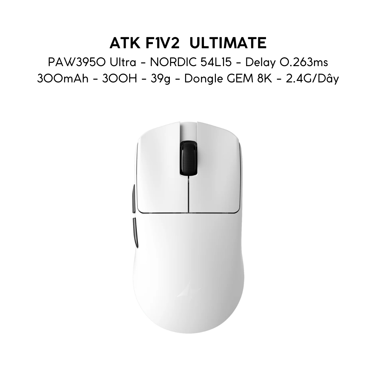VGN ATK F1 V2 Series - Chuột Không Dây Nhẹ 38g, Cảm Biến PAW3950 Ultra, Polling Rate 8000Hz - Hiệu Suất Đỉnh Cao Cho Game Thủ