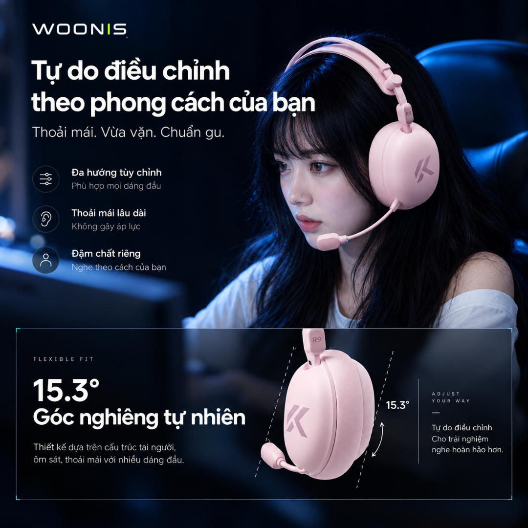 Khả năng điều chỉnh nhiều hướng và góc nghiêng tự nhiên của MCHOSE R9