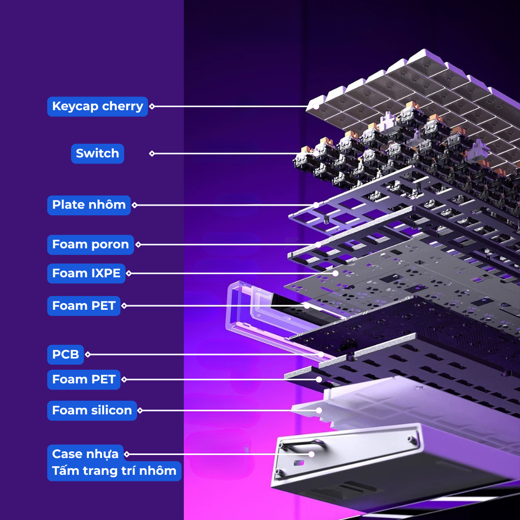 Aula Hero 84 | Bàn Phím Gaming HE Polling rate 8K Hz, Scan rate 128K, Độ Trễ 0.1ms, Hộp Đèn Neon RGB