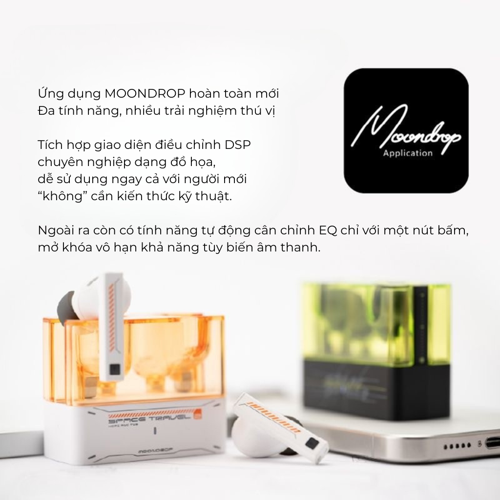 Tai nghe Bluetooth MOONDROP Space Travel 2 – Chống ồn ANC, Tùy chỉnh DSP, Hỗ trợ AutoEQ