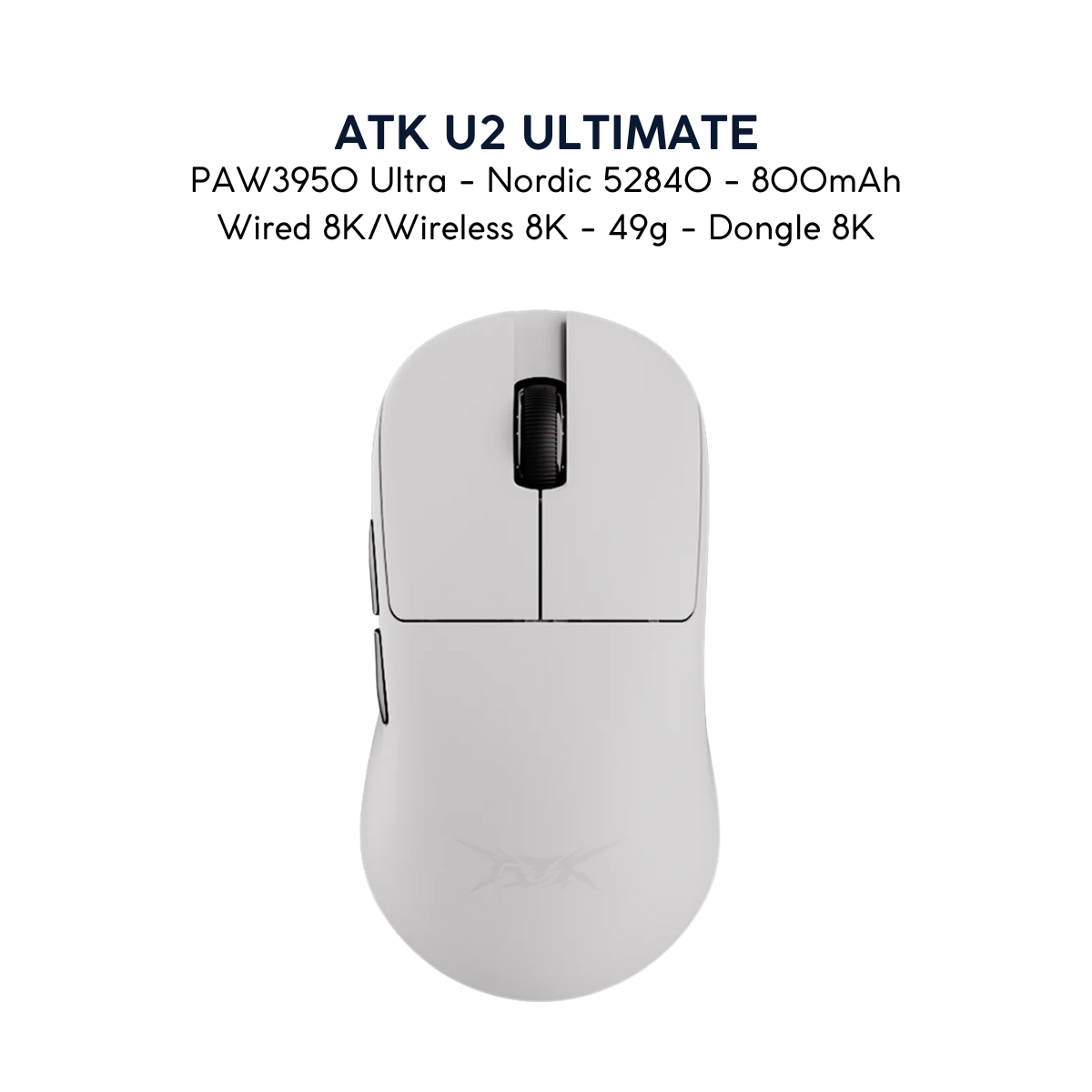 Chuột Gaming ATK U2 – Chuột Không Dây Nhẹ 44g, Cảm Biến PAW3950 Ultra, Polling Rate 8000Hz - Hiệu Suất Đỉnh Cao Cho Game Thủ