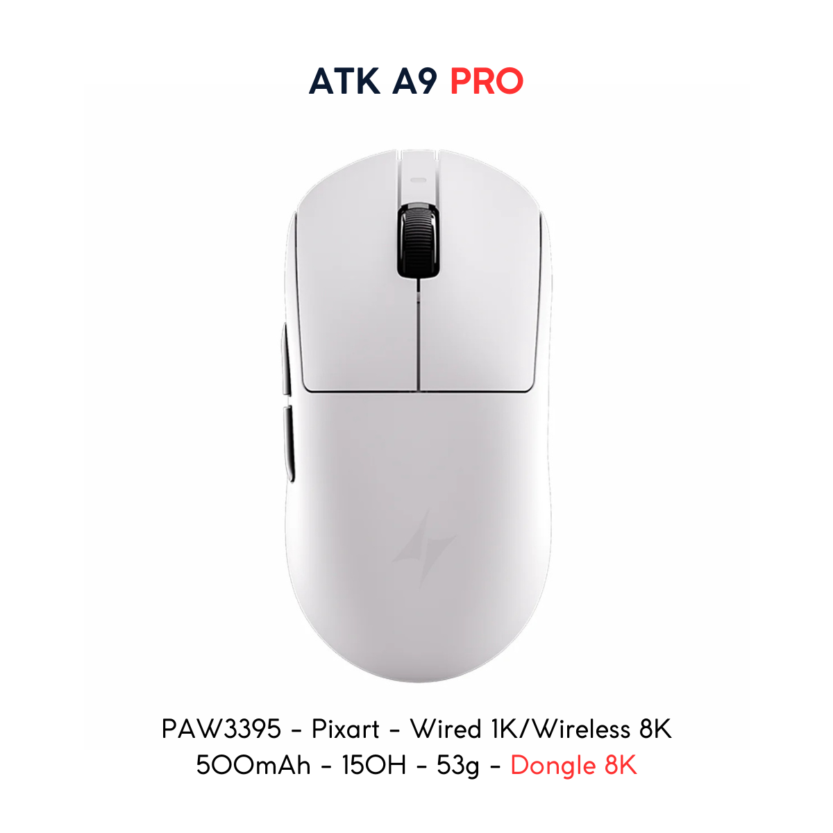 VGN ATK A9 - Chuột Không Dây Nhẹ 53g, Cảm Biến PAW3950 Ultra, Polling Rate 8000Hz - Hiệu Suất Đỉnh Cao Cho Game Thủ