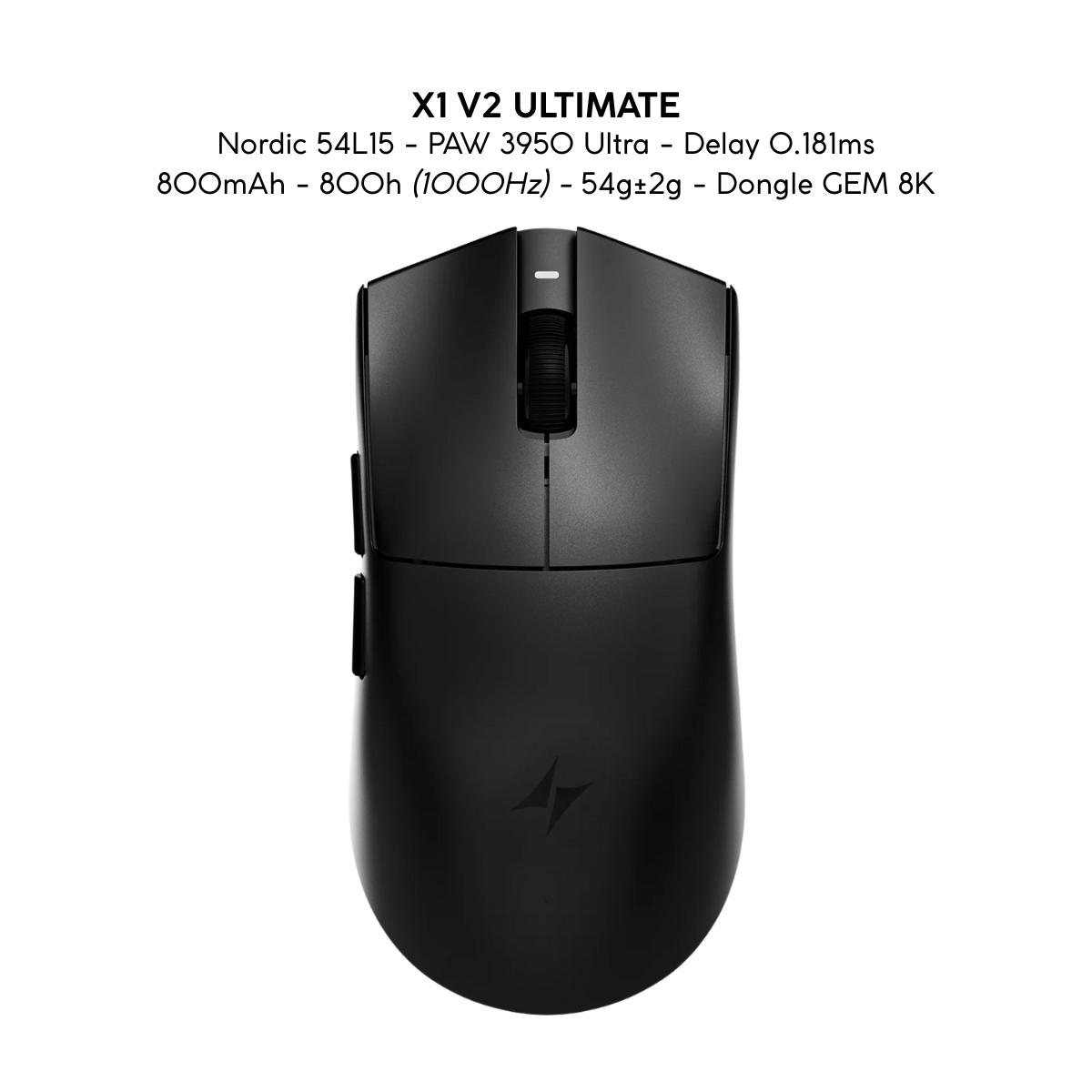 Chuột Gaming Không Dây ATK X1 V2 Series, Nordic 54H20, PAW 3950 Ultra, Delay 0.163ms, 800mAh, 54g±2g, Dongle GEM 8K