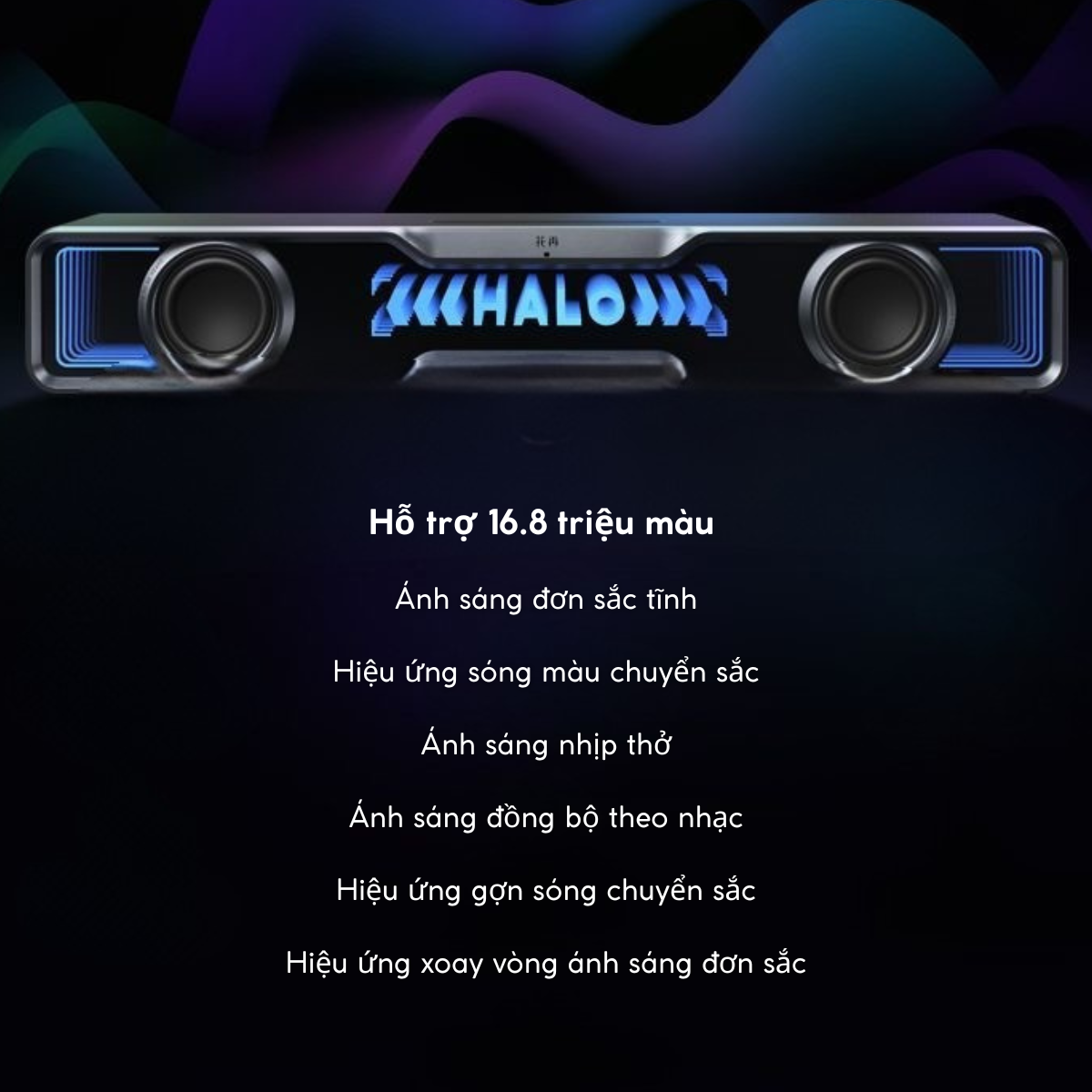 Halo Soundbar – Loa Gaming Desktop Đỉnh Cao với Âm Thanh Sống Động và Hiệu Ứng RGB