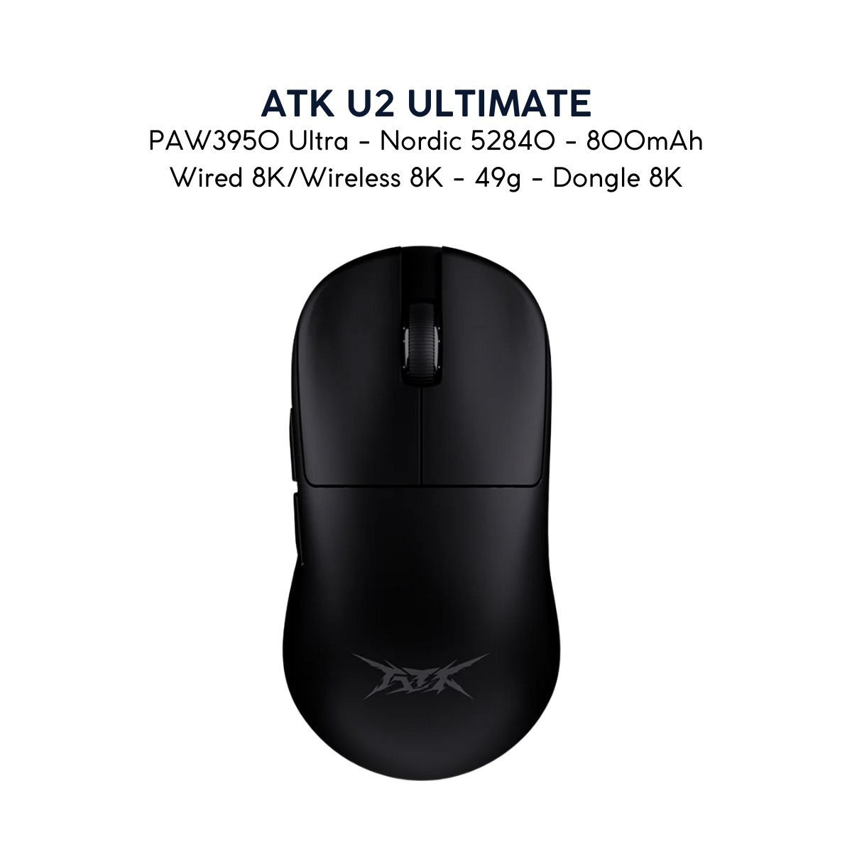 Chuột Gaming ATK U2 – Chuột Không Dây Nhẹ 44g, Cảm Biến PAW3950 Ultra, Polling Rate 8000Hz - Hiệu Suất Đỉnh Cao Cho Game Thủ