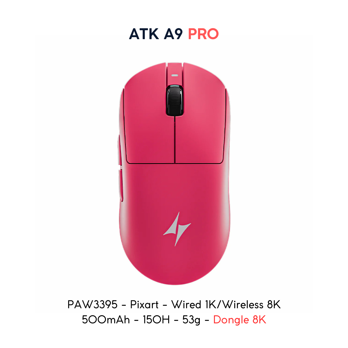 VGN ATK A9 - Chuột Không Dây Nhẹ 53g, Cảm Biến PAW3950 Ultra, Polling Rate 8000Hz - Hiệu Suất Đỉnh Cao Cho Game Thủ