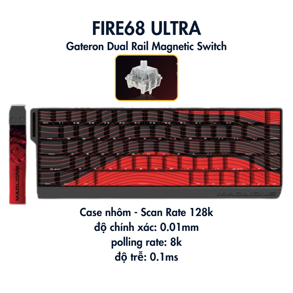 BÀN PHÍM CƠ GAMING HE FIRE68 | FIRE68 PRO | Rapid Trigger | 8000hz