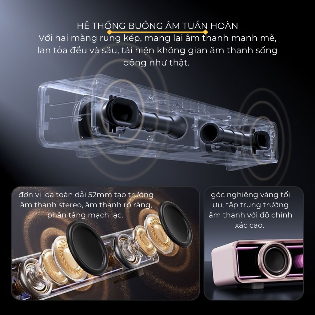 Loa Soundbar Gaming MCHOSE K20 – Âm Thanh Vòm 7.1, Micro Tháo Rời, Đèn RGB Nhịp Nhạc