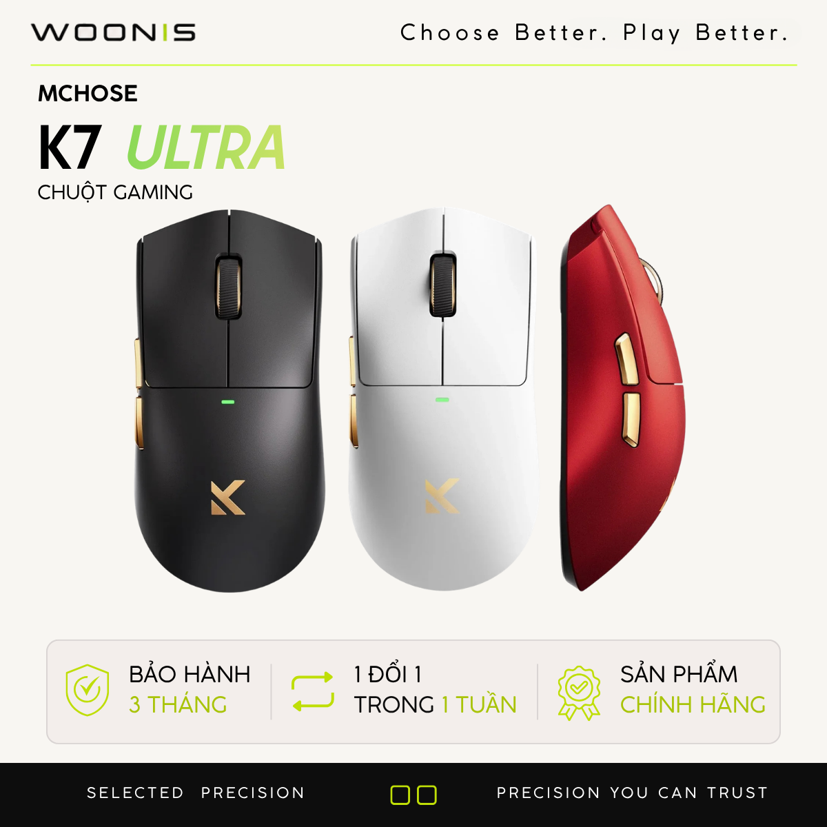 Chuột Gaming Không Dây MCHOSE K7 ULTRA LIMITED EDITION