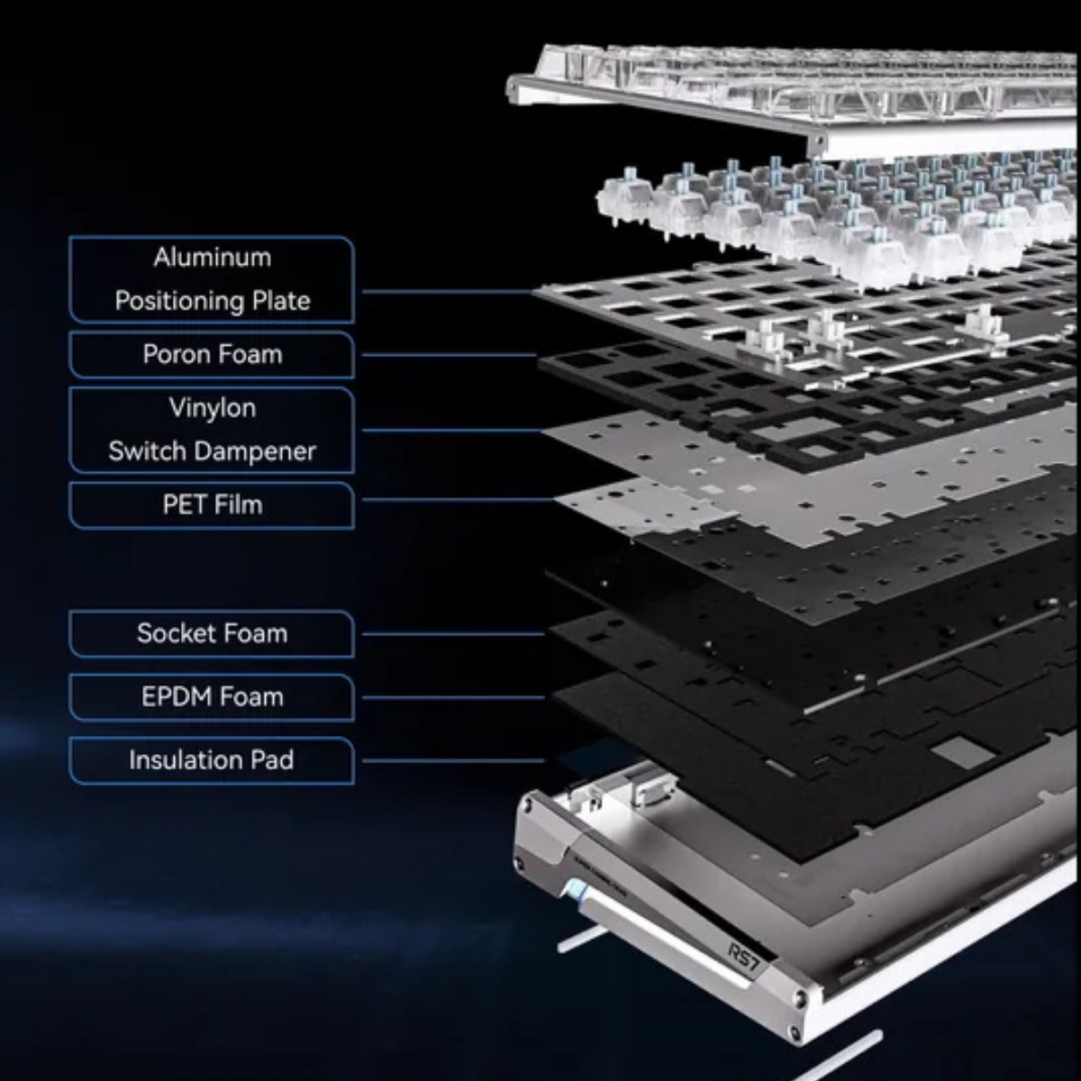 Bàn Phím Gaming HE Atk Rs7 V2 Ultra, Polling Rate 8K, Độ Chính Xác 0.001mm, Scan Rate 256K, Độ Trễ 0.08ms, RGB 16.8 triệu màu