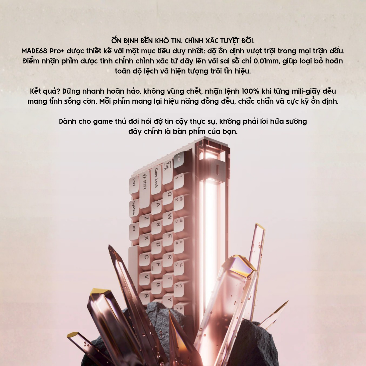 Bàn Phím Gaming HE MELGEEK MADE 68 PRO+ RT 0.01mm, Polling Rate 8K, Scan Rate 16K, Delay 0.125ms, Deadzone 0, RGB 16tr Màu