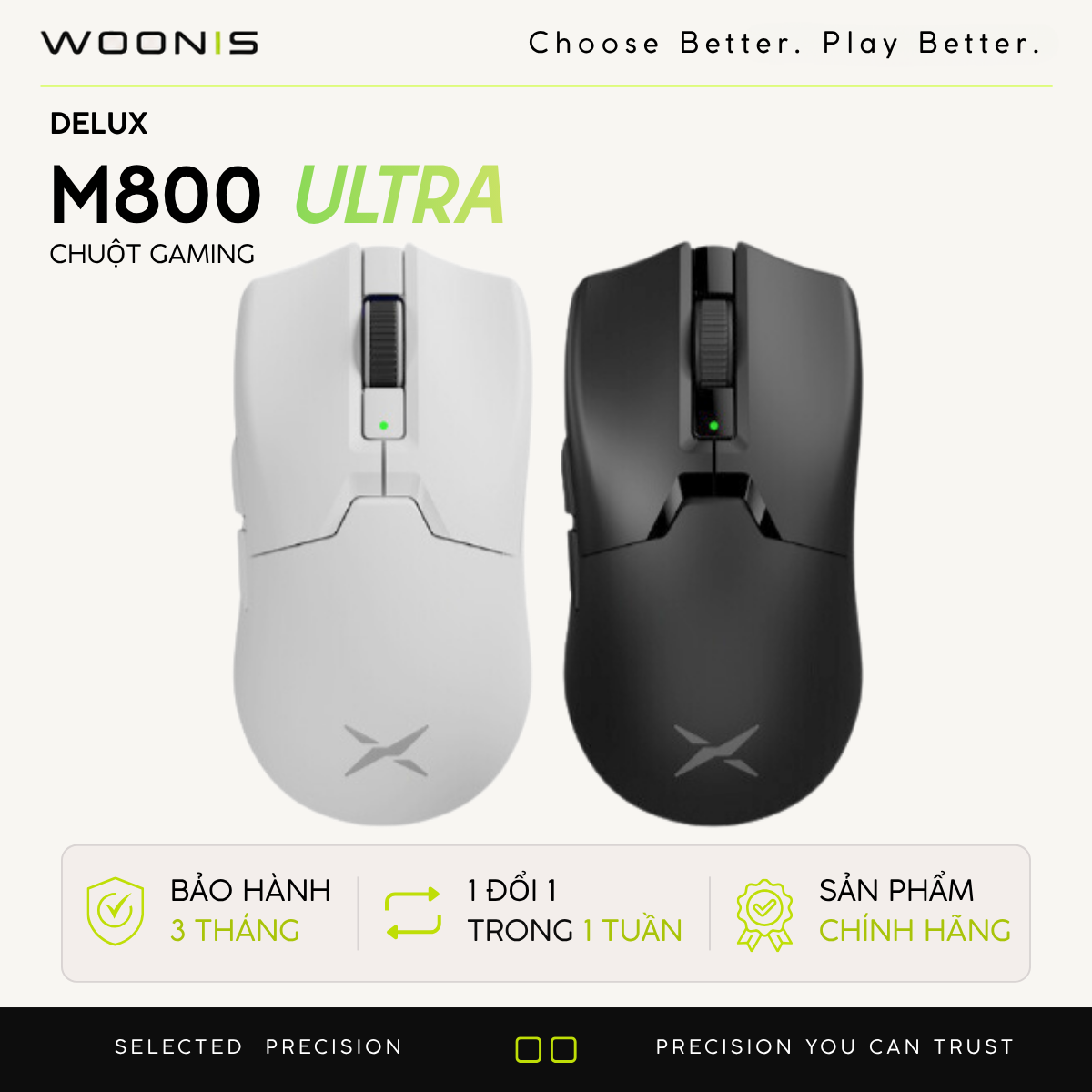 Chuột Gaming Không Dây  DELUX M800 ULTRA