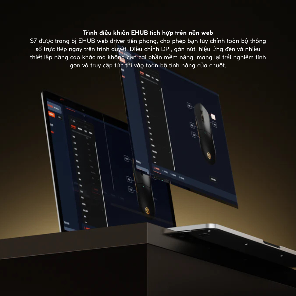 Chuột Gaming Không Dây Eweadn S7 Series, PAW 3950, PAR2862, Polling rate 8K, Pin 800mAh, Lớp phủ Nano Ice Skin