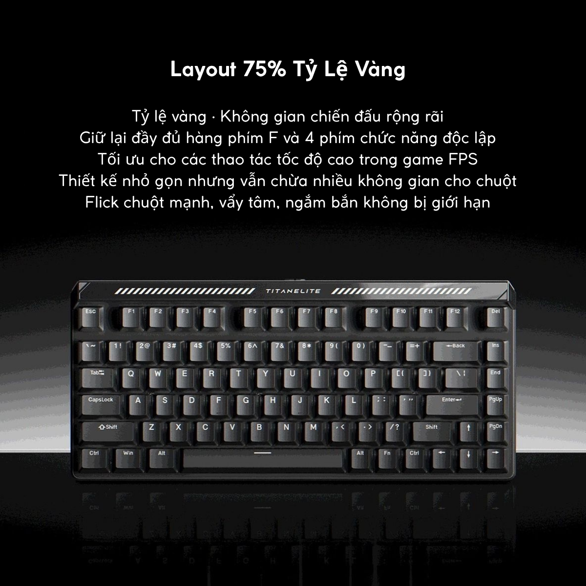 MAD TITAN 75 | Bàn Phím Gaming HE Chuyên Game 8K | Scan Rate 256K, Độ Trễ 0.08ms, Accuracy 0.001mm, RGB 16.8 Triệu Màu