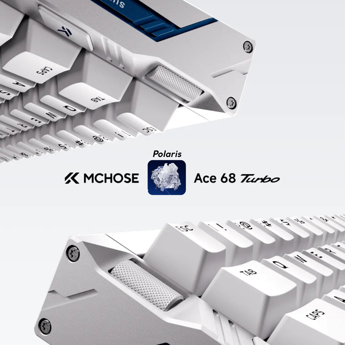 BÀN PHÍM GAMING HE MCHOSE ACE 68 TURBO, Polling Rate 16K, Độ Chính Xác 0.001mm, Scan Rate 256K, Độ Trễ 0.06ms, RGB 16.8 triệu màu, Hỗ Trợ Music Rhythm 2.0