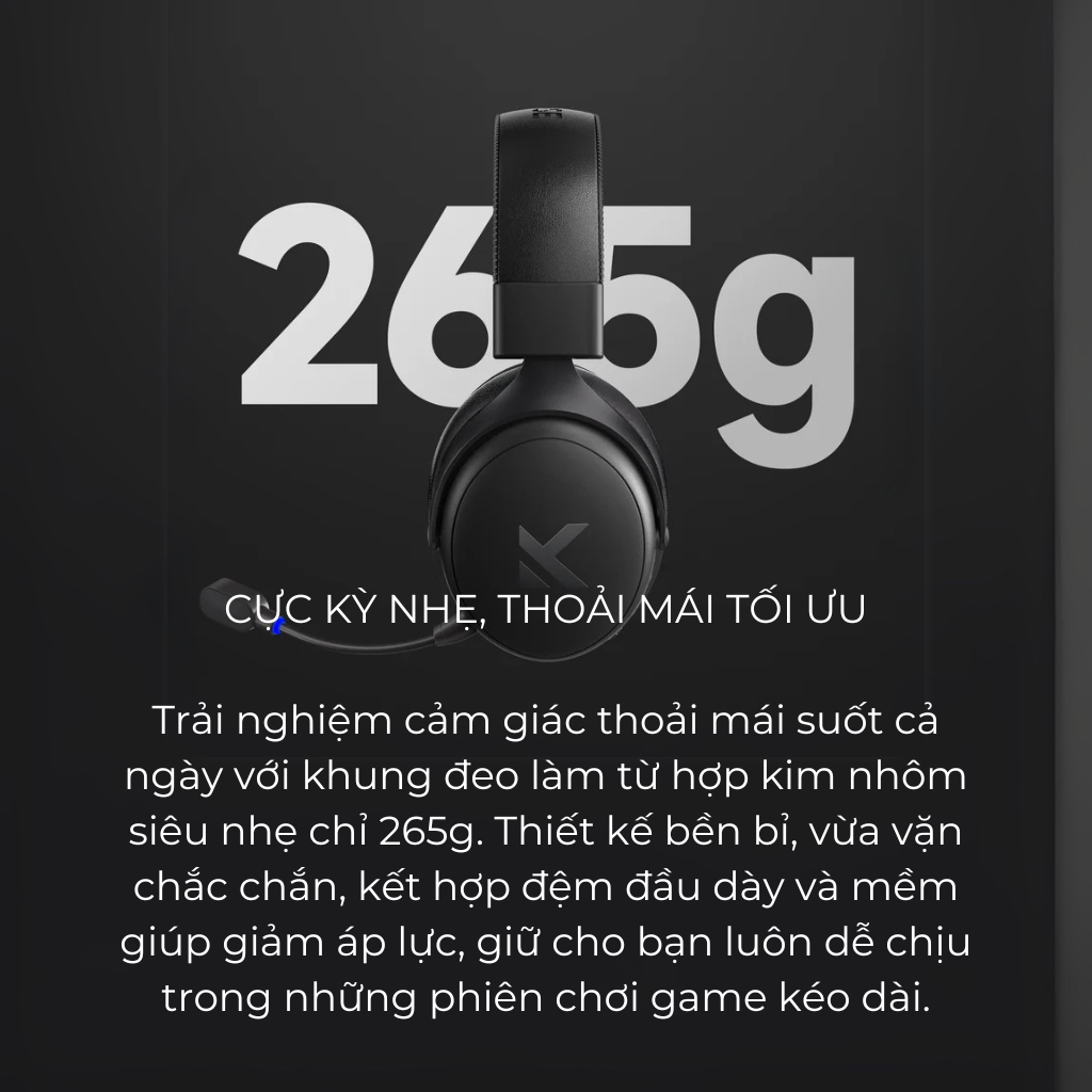 Tai Nghe Gaming Không Dây MCHOSE V9 Pro – 7.1 Surround, Pin Trâu 250H, Mic AI Chống Ồn
