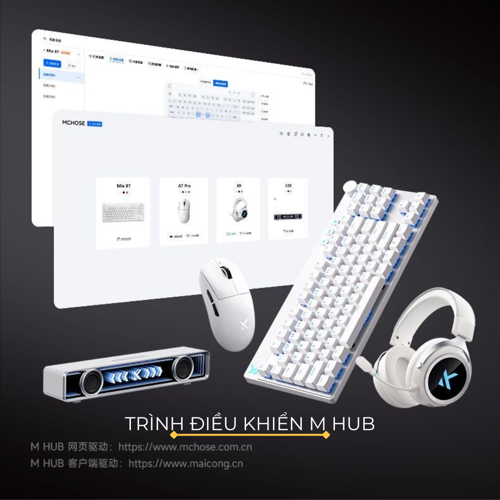 Mchose Mix 87 | Bàn Phím Phím Từ Tính Chuyên Game 8K Hz, Độ Trễ 0.08ms, Scan Rate 256K, Accuracy 0.001mm, RGB 16.8 Triệu Màu