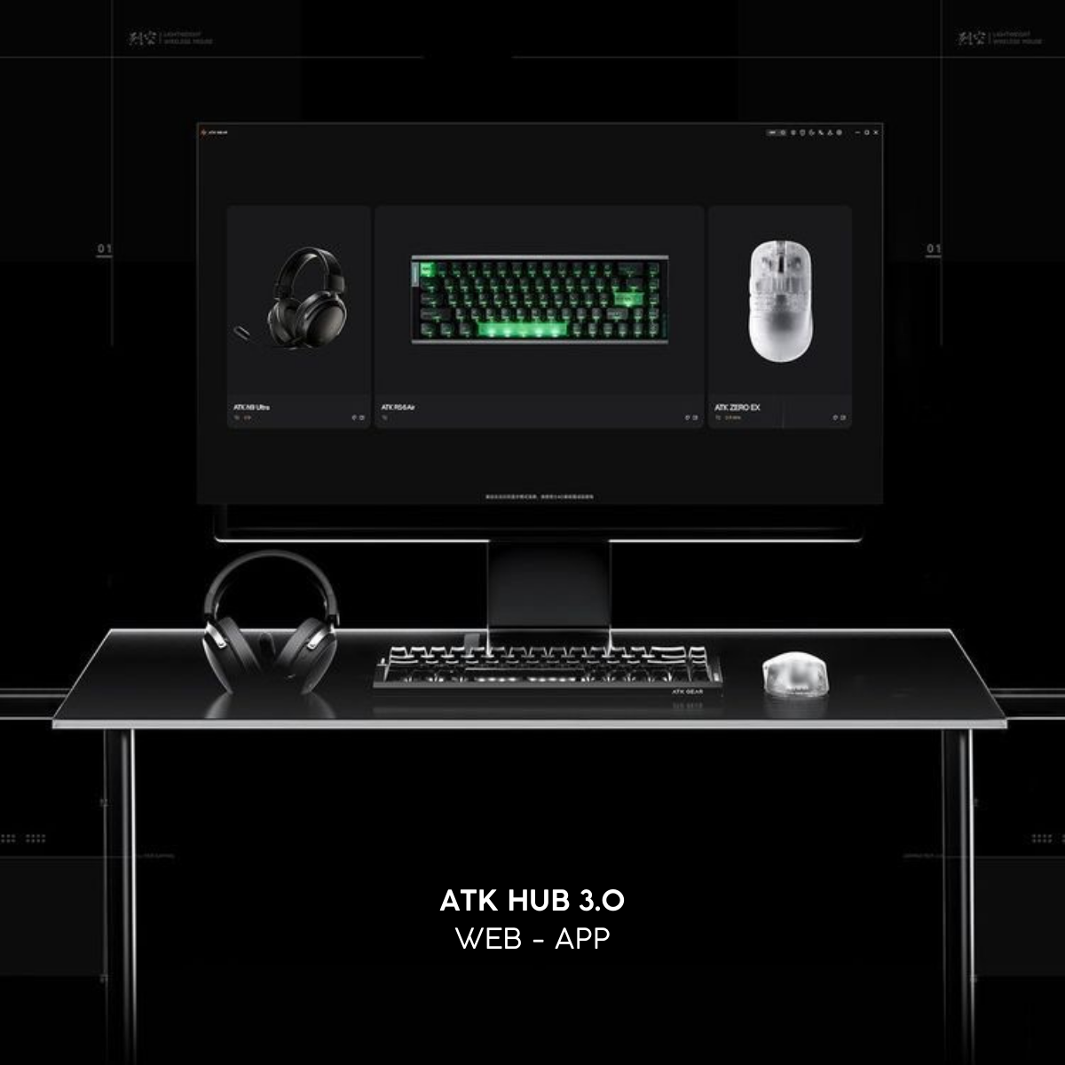 Chuột Gaming Không Dây ATK ZERO Series, Nordic 54H20, PAW 3950 Ultra, Delay 0.163ms, 800mAh, 39g±3g, Dongle GEM 8K