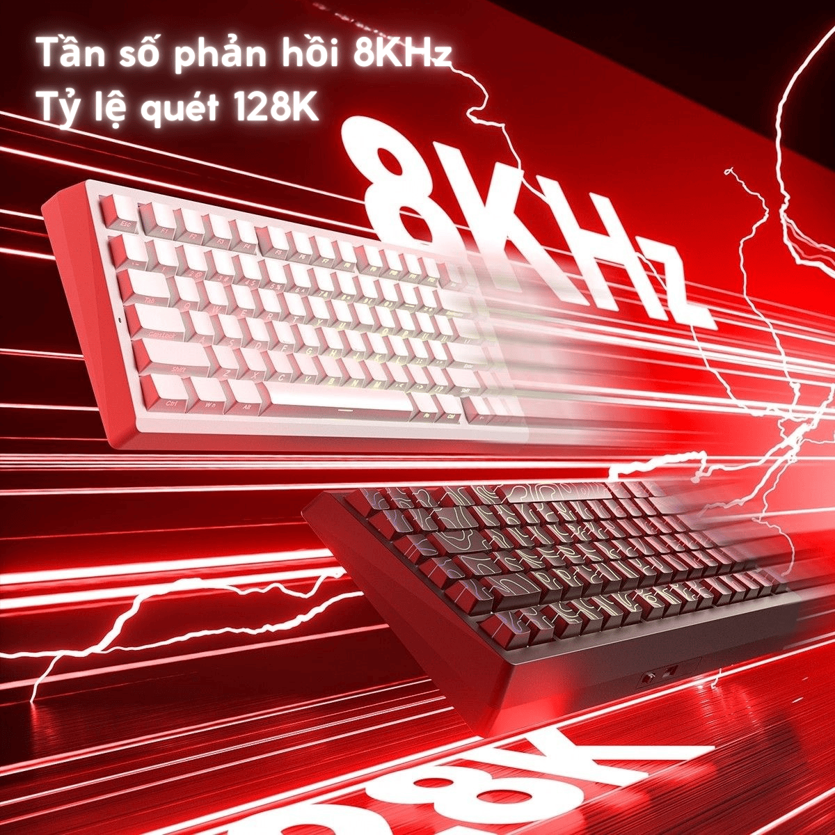 Bàn Phím Gaming HE Leobog A80RT, Pin 8000mAh, RT 0.01mm, Polling Rate 8K, Scan Rate 32K, RGB 16triệu màu