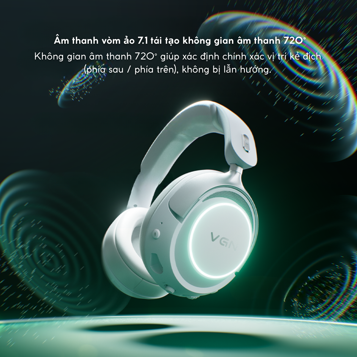 Tai Nghe Gaming Không Dây Đế Sạc VGN ZHOUTING PRO/PROMAX Driver dynamic 53mm, Xoay 90°, PIN 2000MAH, 120H Phạm vi 40m, V-SpeedX