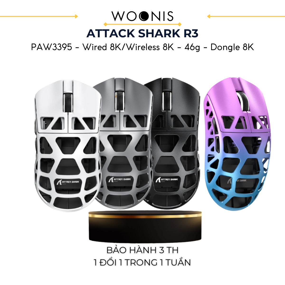 Chuột Gaming Không Dây ATTACK SHARK R3 8K