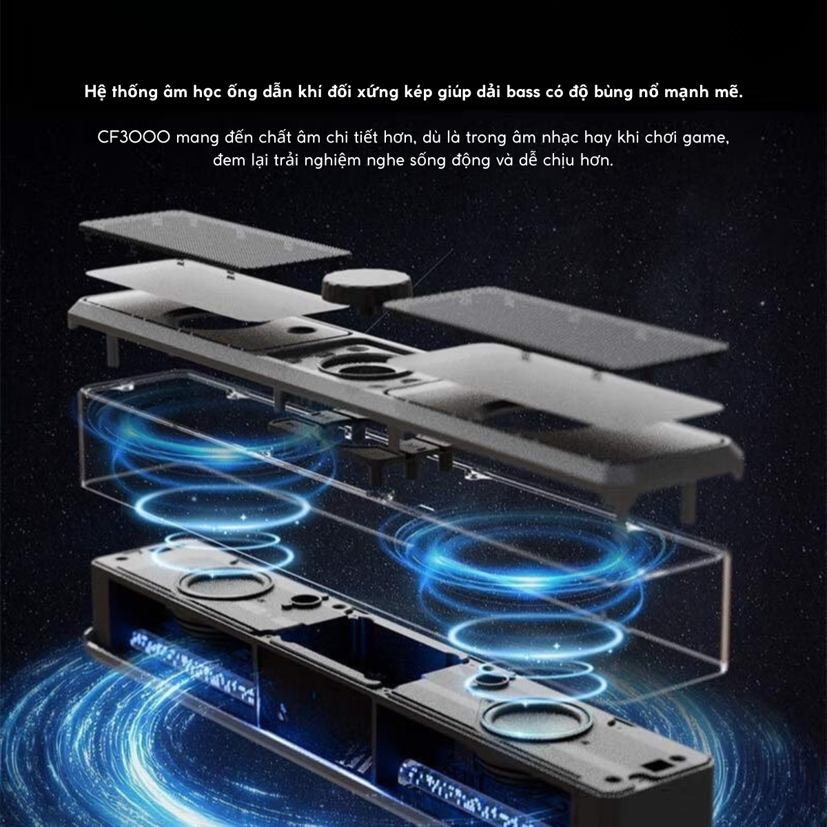 Loa Soundbar Colorful CF3000 – RGB mô phỏng tản nhiệt nước, Bluetooth 5.3, Micro ẩn HD