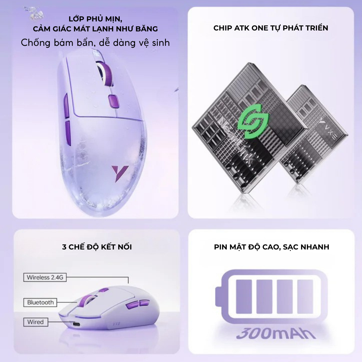 Chuột Gaming Không Dây Siêu Nhẹ VXE Dragonfly V3 Series