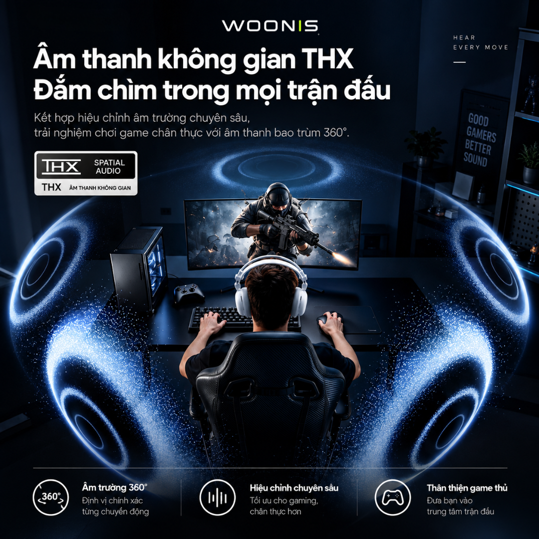 THX Spatial Audio trên tai nghe gaming MCHOSE R9