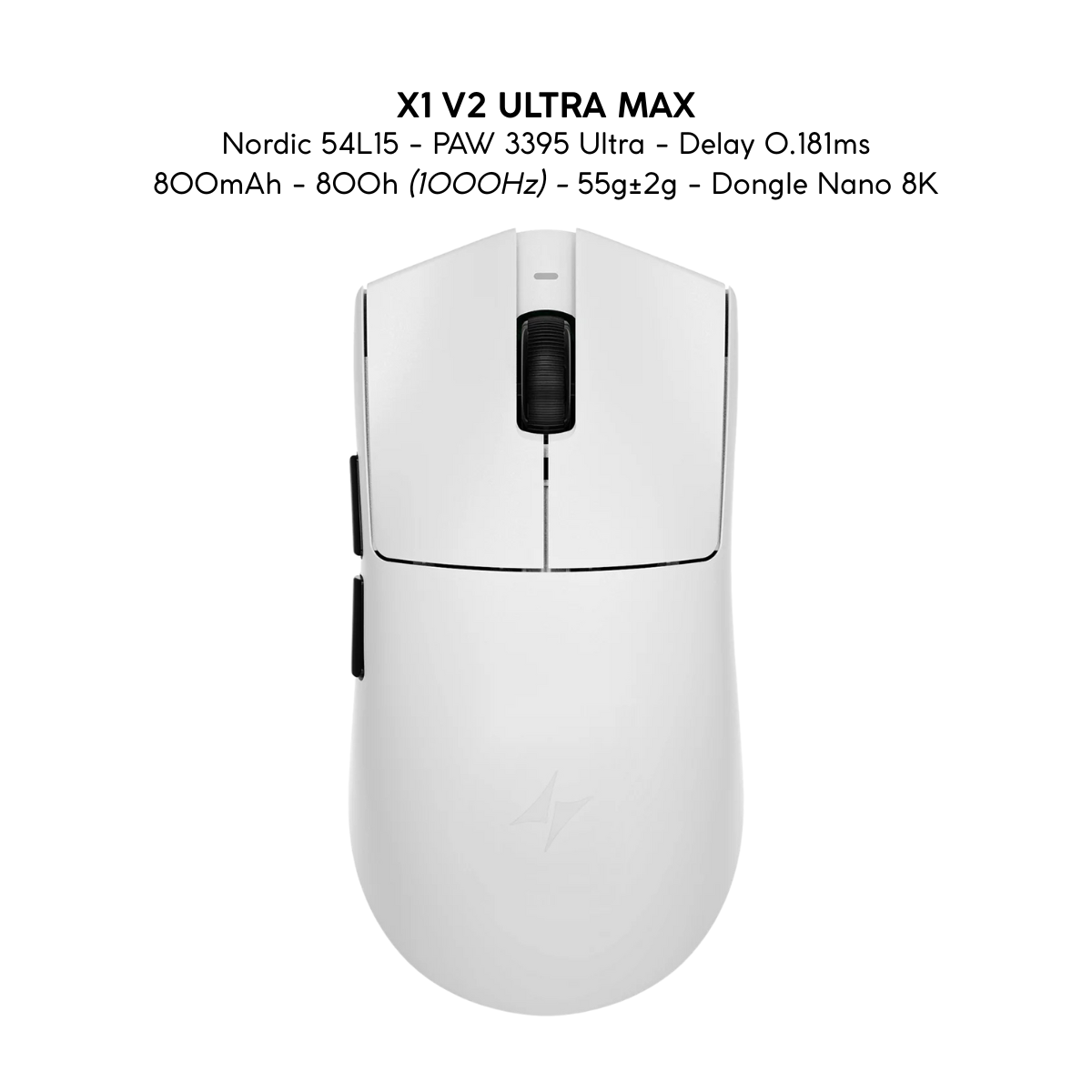Chuột Gaming Không Dây ATK X1 V2 Series, Nordic 54H20, PAW 3950 Ultra, Delay 0.163ms, 800mAh, 54g±2g, Dongle GEM 8K
