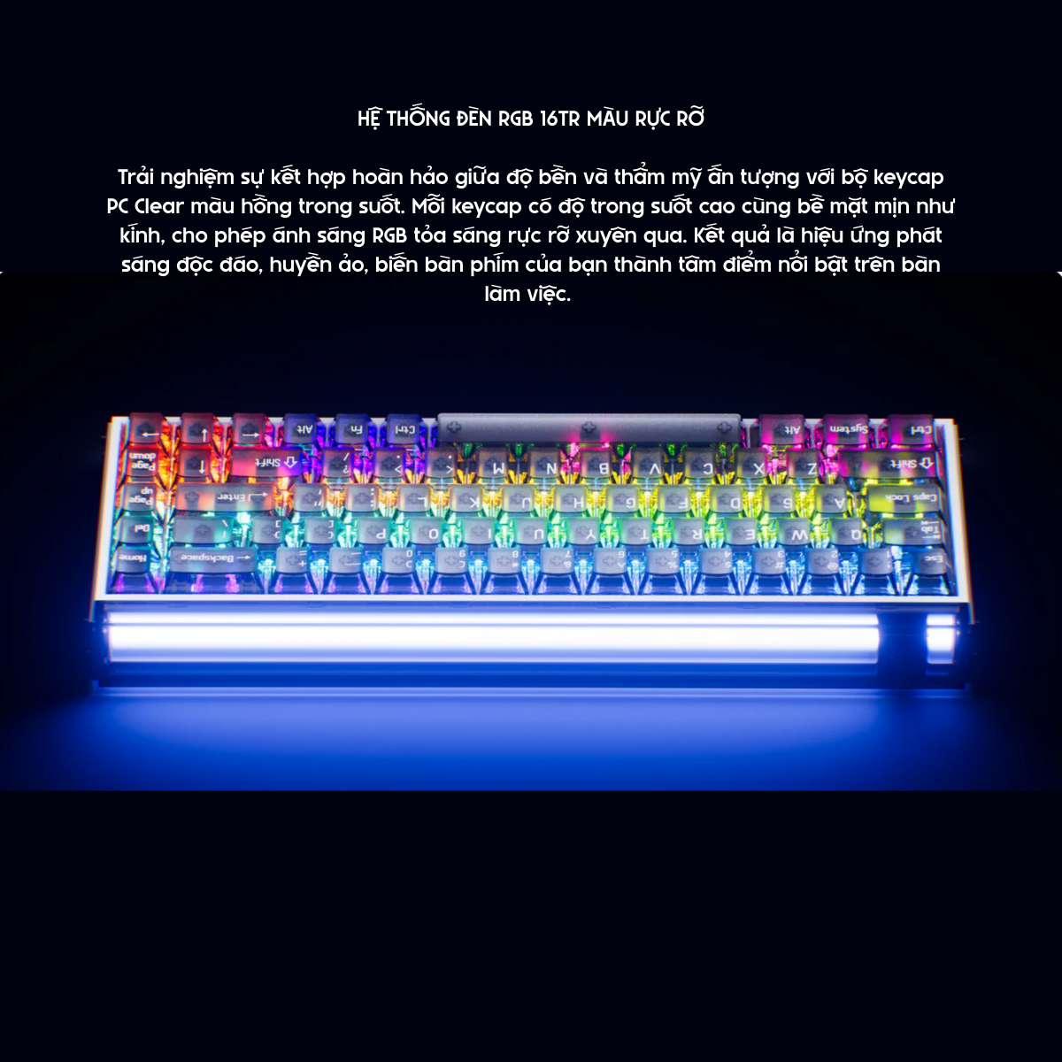 Bàn Phím Gaming HE MELGEEK MADE 68 PRO+ RT 0.01mm, Polling Rate 8K, Scan Rate 16K, Delay 0.125ms, Deadzone 0, RGB 16tr Màu