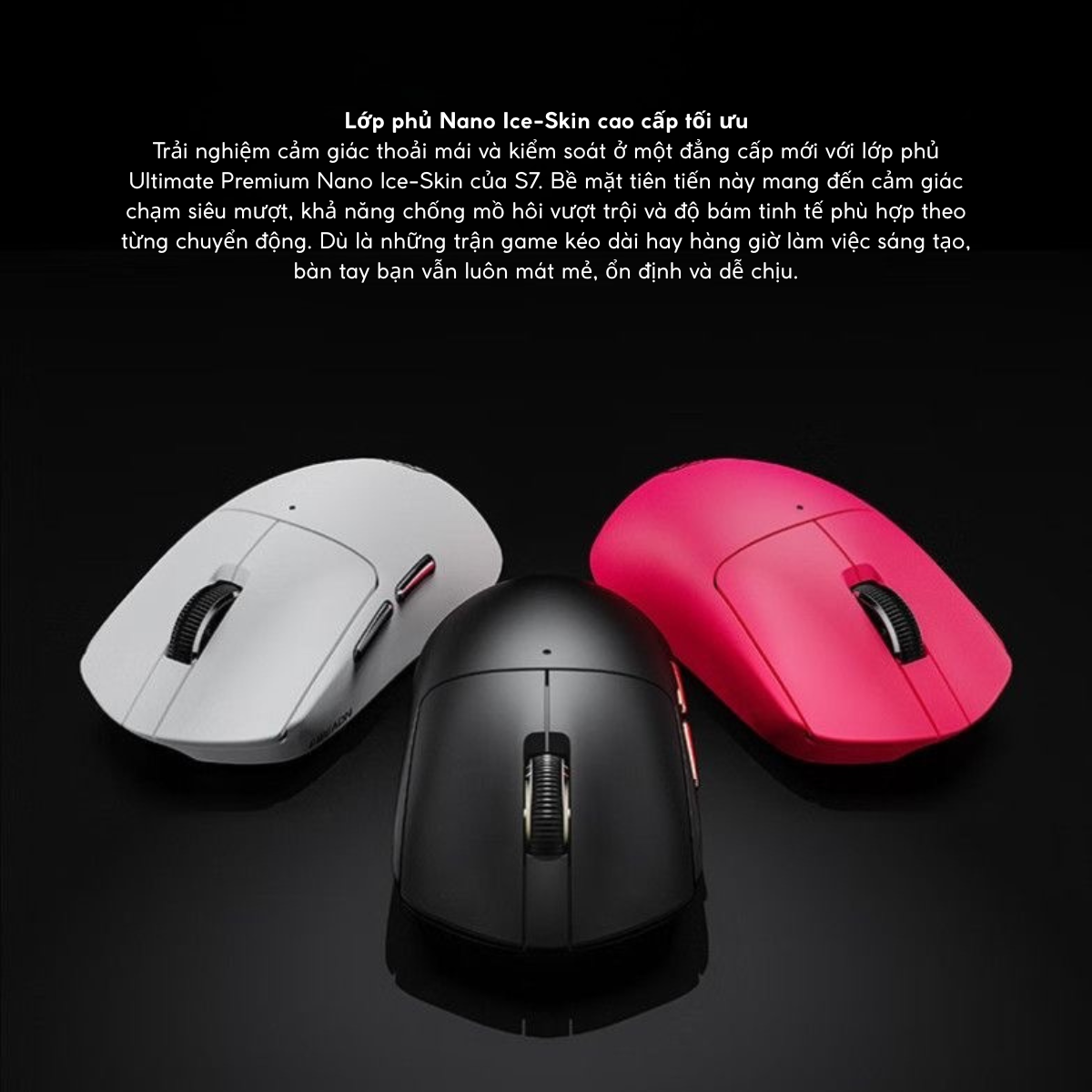 Chuột Gaming Không Dây Eweadn S7 Series, PAW 3950, PAR2862, Polling rate 8K, Pin 800mAh, Lớp phủ Nano Ice Skin