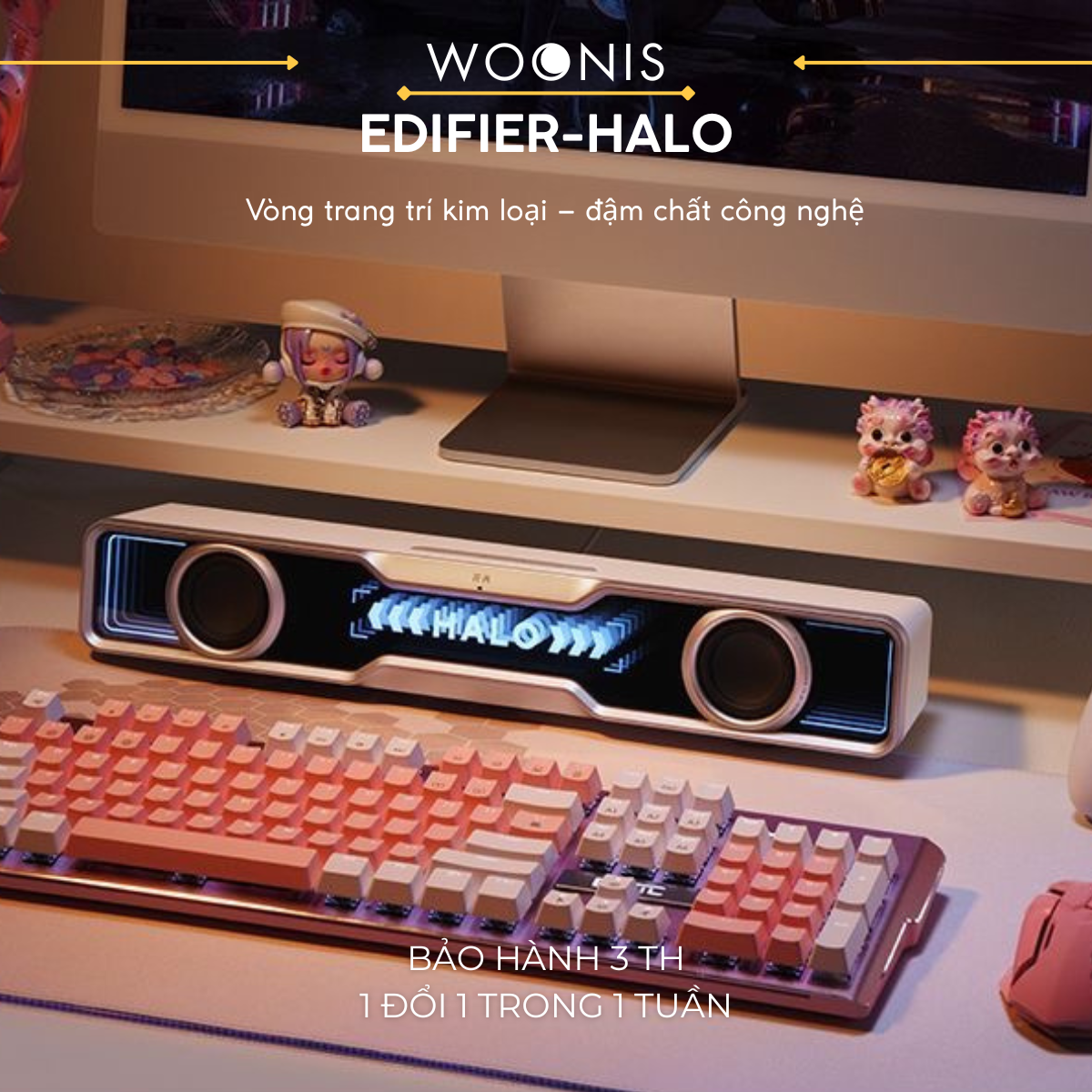 Halo Soundbar – Loa Gaming Desktop Đỉnh Cao với Âm Thanh Sống Động và Hiệu Ứng RGB