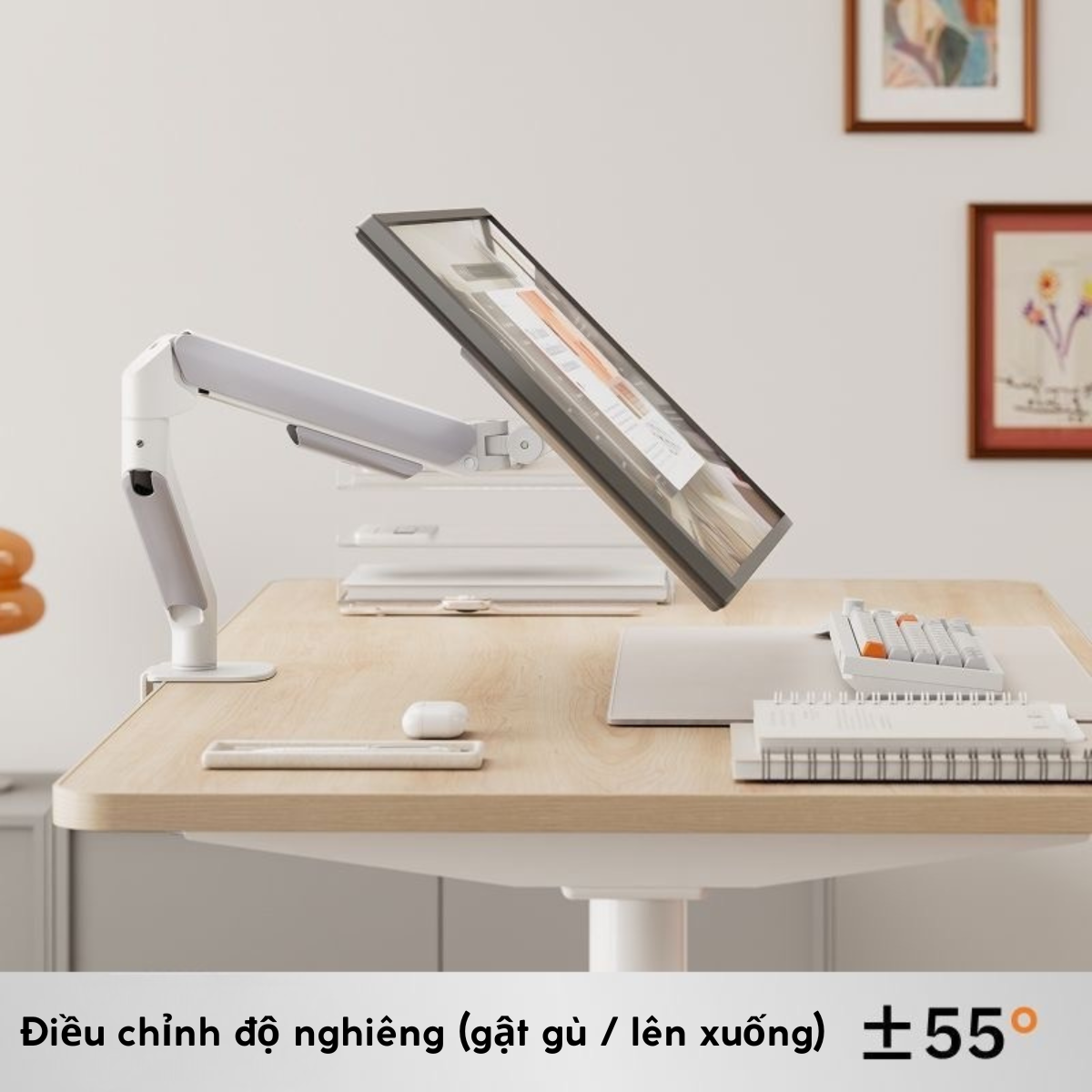 Arm Màn Hình Máy Tính Brateck E350 – Hỗ Trợ Màn 17”-32”, Tải Trọng 9Kg, Xoay Gập Linh Hoạt Chuẩn Công Thái Học