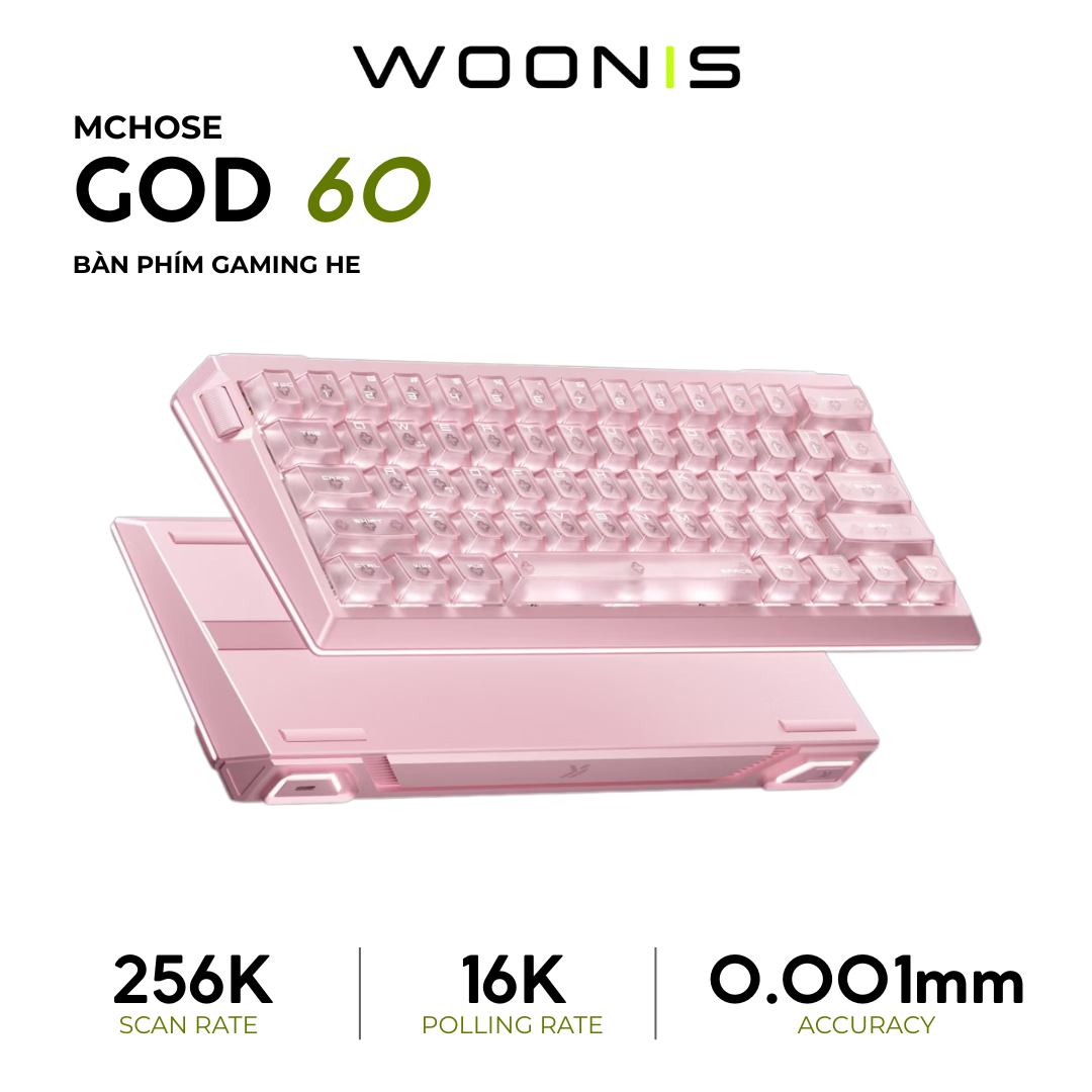 Bàn Phím Gaming HE MCHOSE GOD 60 – Full CNC, 16K Polling Rate, 256K Scan Rate, Rapid Trigger 0.001mm