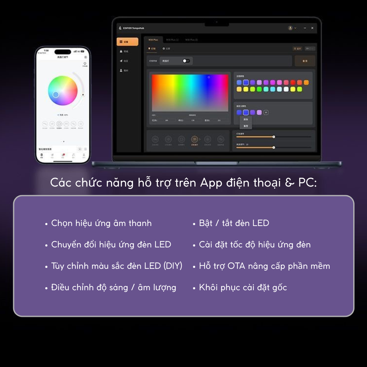 Loa Gaming Soundbar EDIFIER M30 Plus – Âm Thanh 2.0 Đối Xứng, Bluetooth 5.4, Đèn LED RGB, Chống Ồn