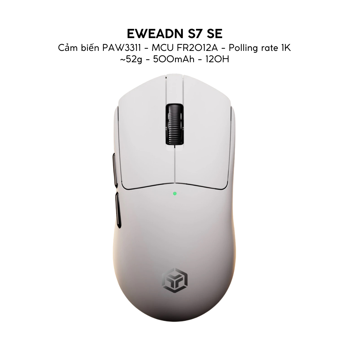 Chuột Gaming Không Dây Eweadn S7 Series, PAW 3950, PAR2862, Polling rate 8K, Pin 800mAh, Lớp phủ Nano Ice Skin