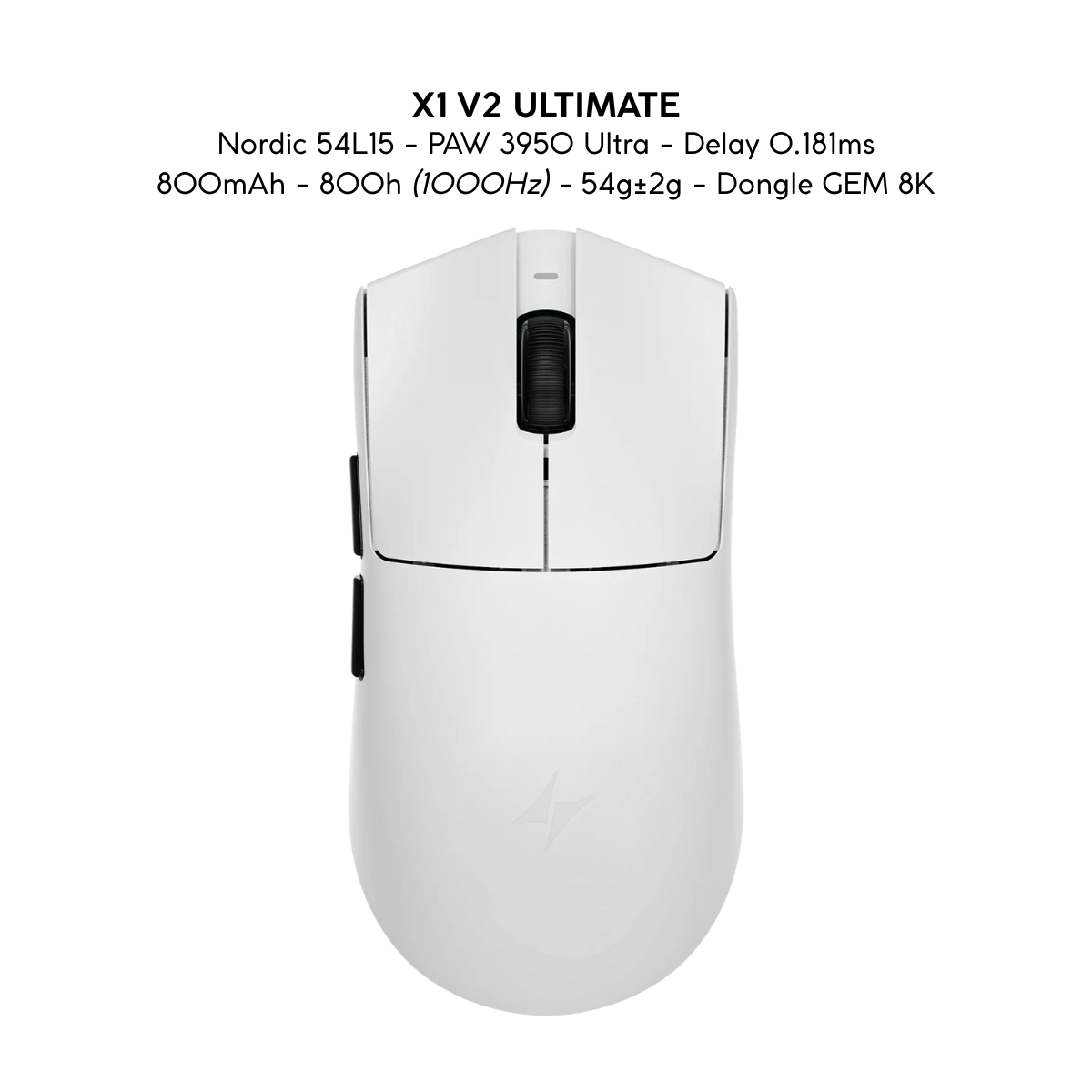 Chuột Gaming Không Dây ATK X1 V2 Series, Nordic 54H20, PAW 3950 Ultra, Delay 0.163ms, 800mAh, 54g±2g, Dongle GEM 8K