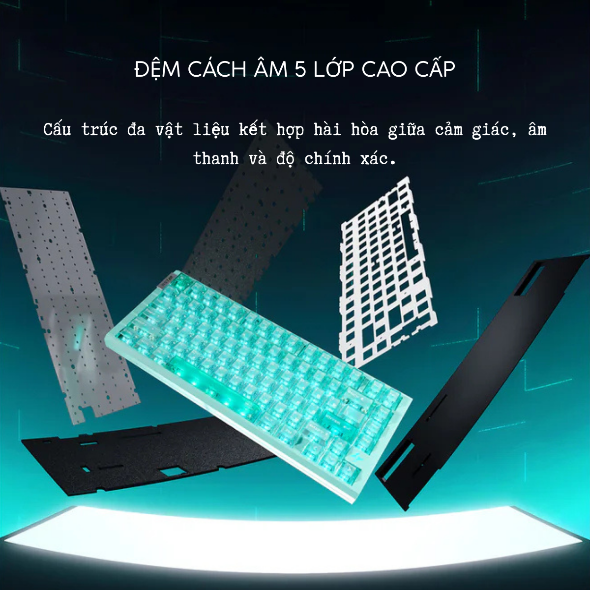 BÀN PHÍM GAMING HE ATK RS7 AIR, Polling Rate 8K, Độ Chính Xác 0.001mm, Scan Rate 256K, Độ Trễ 0.08ms, RGB 16.8 triệu màu